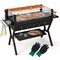 Costway Stainless Steel Barbecue Charcoal Grills with Seasoning Racks & Storage Shelf